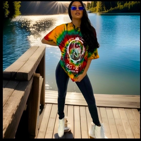 TIE DYE ZIG ZAG Braunstein Fr'eres Qualite Superieurp Short Sleeve Shirt ZZ Man - Picture 9 of 16